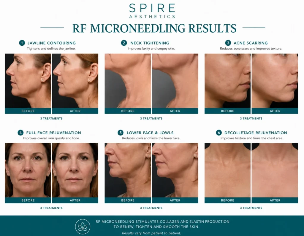 RF Microneedling Skin tightening Clifton results